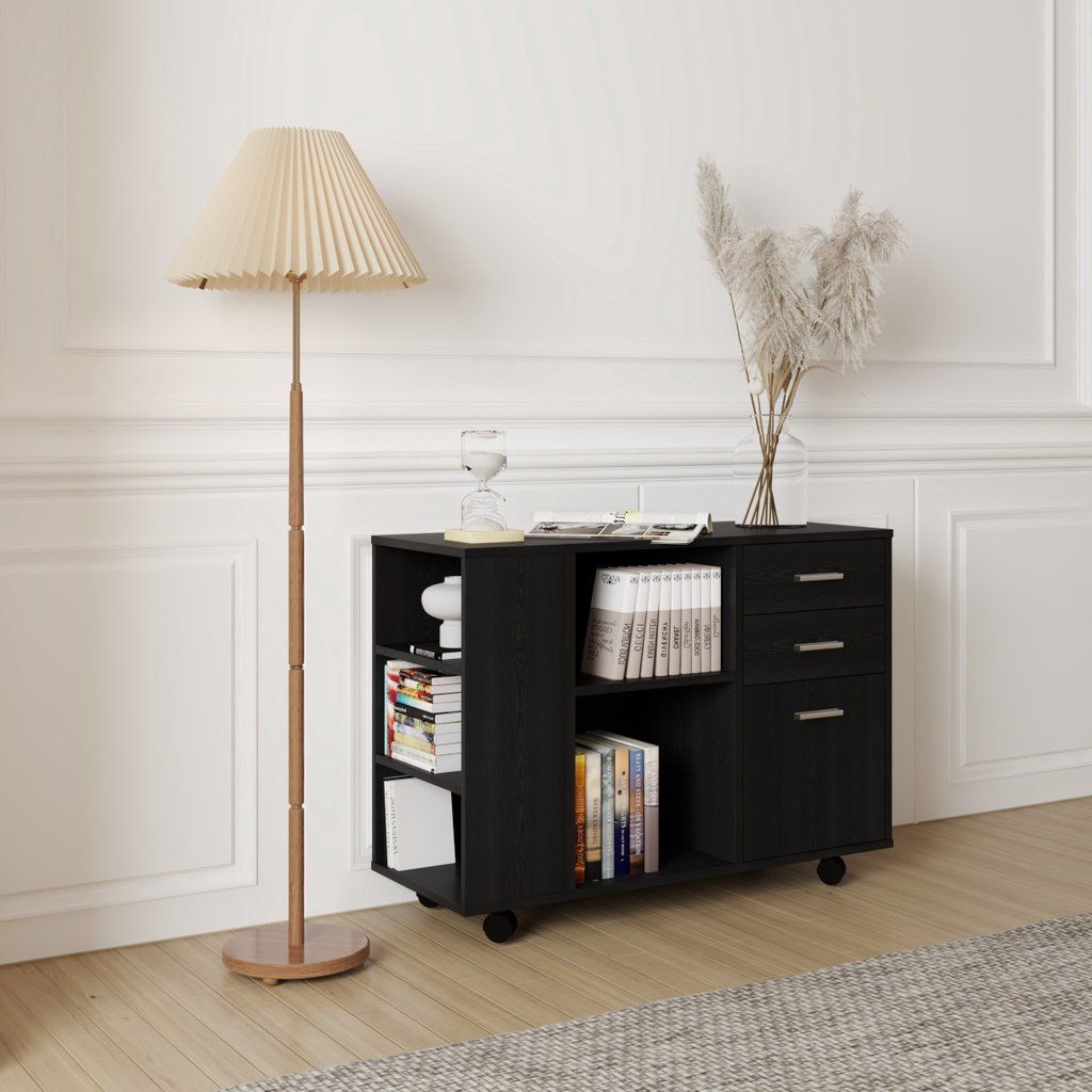 HAPPY FURNITURE , Tủ đựng hồ sơ kết hợp kệ sách - COMFEE , THK_017 , 100cm x 40cm x 66cm