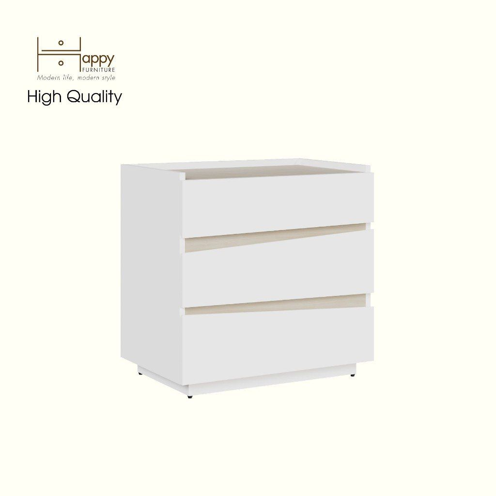 HAPPY FURNITURE , Táp đầu giường 3 ngăn kéo - VIGGO , THK_158 , 62cm x 40cm x 61cm
