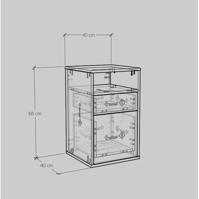 HAPPY FURNITURE , Tủ đựng hồ sơ 3 ngăn - COMFEE , THK_020 , 40cm x 40cm x 66cm