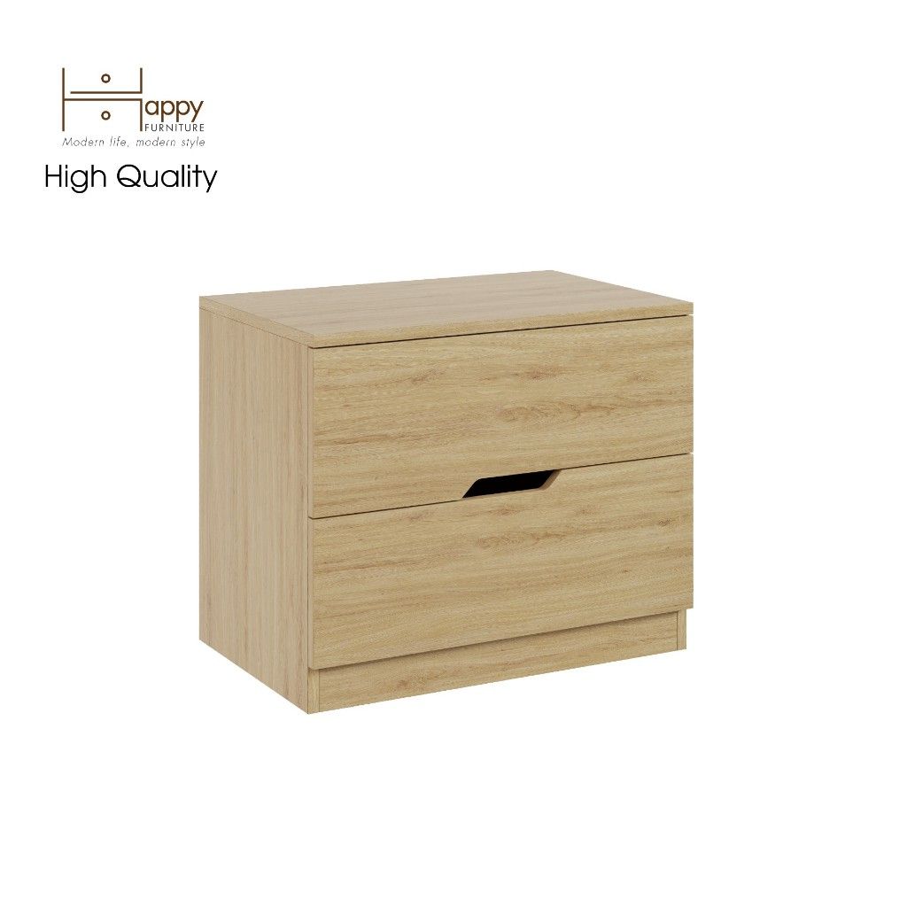HAPPY FURNITURE , Táp đầu giường 2 ngăn kéo - DASH , THK_056 , 60cm x 40cm x 50cm