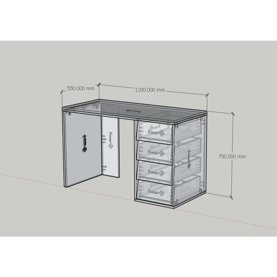 HAPPY FURNITURE , Bàn làm việc 4 ngăn kéo - CALYN , BAN_153 , 120cm x 55cm x 75cm DxRxC