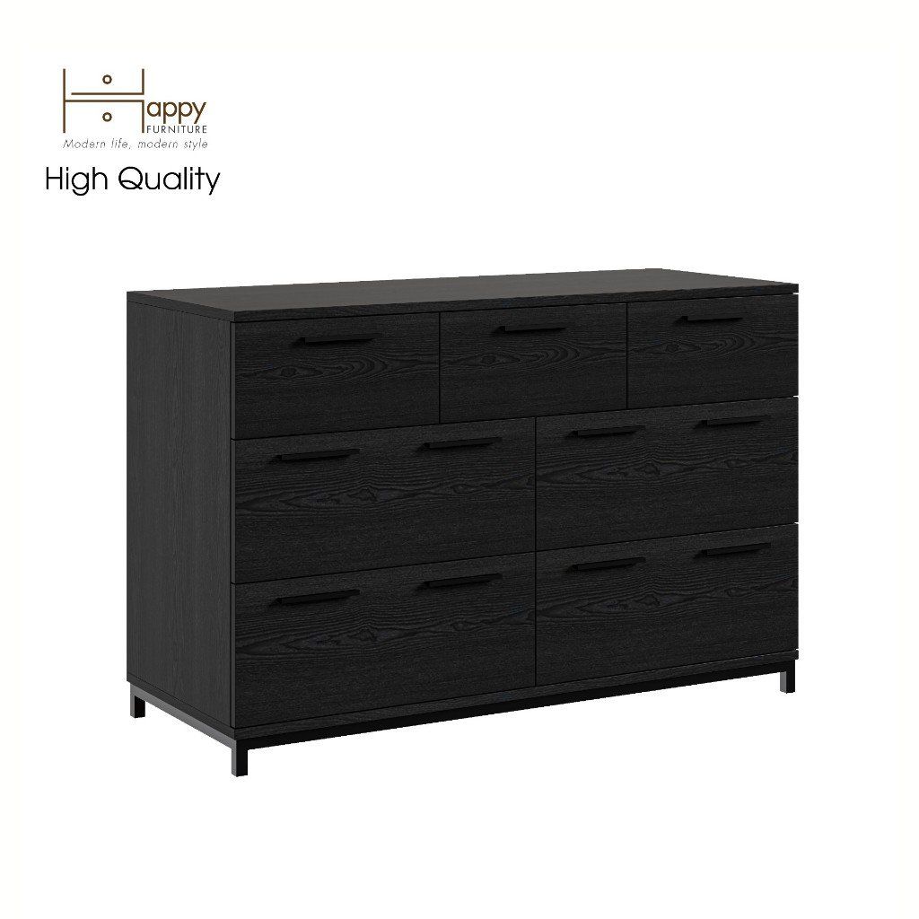 HAPPY FURNITURE , Tủ đựng đồ 7 ngăn kéo chân sắt - LOUIS , THK_061 , 112cm x 45cm x 74cm