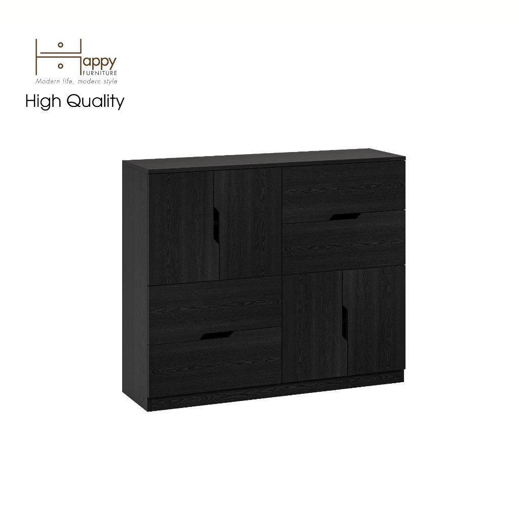 HAPPY FURNITURE , Tủ lưu trữ 4 cửa mở 4 ngăn kéo - DASH , THK_057 , 120x35x100cm