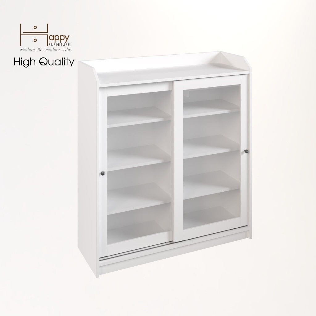HAPPY FURNITURE , Tủ đựng đồ 2 cánh cửa kính - RUNI , TCL_001 , 105cm x 37cm x 116cm
