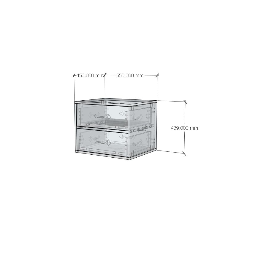 HAPPY FURNITURE , ZACY - Táp đầu giường 2 ngăn kéo , THK_213 , 55cm x 45cm x 44cm DxRxC, Sản phẩm phổ thông