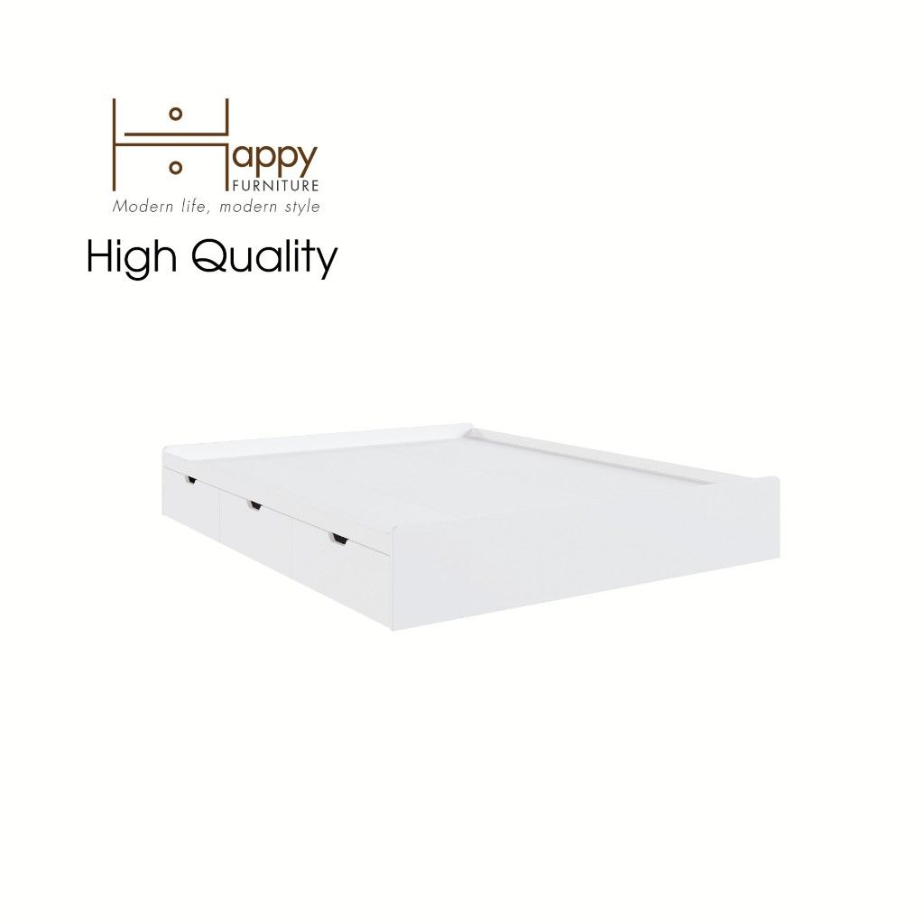 HAPPY FURNITURE , Giường ngủ 3 ngăn kéo - BONY , GNG_017 GNG_018 GNG_019 GNG_020 , 203x30cm , dài x cao