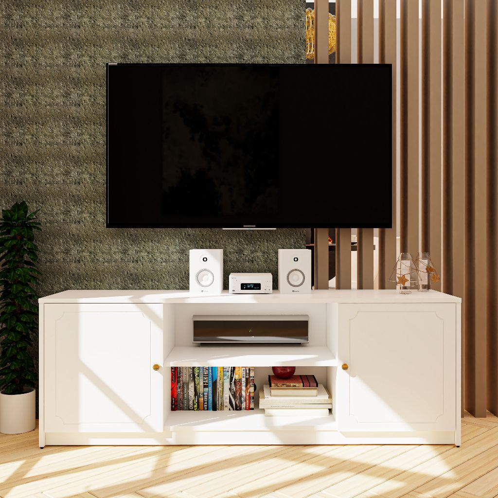 HAPPY FURNITURE , Kệ TV 2 cửa mở - NERIS , KTV_038 , 160cm x 40cm x 56cm
