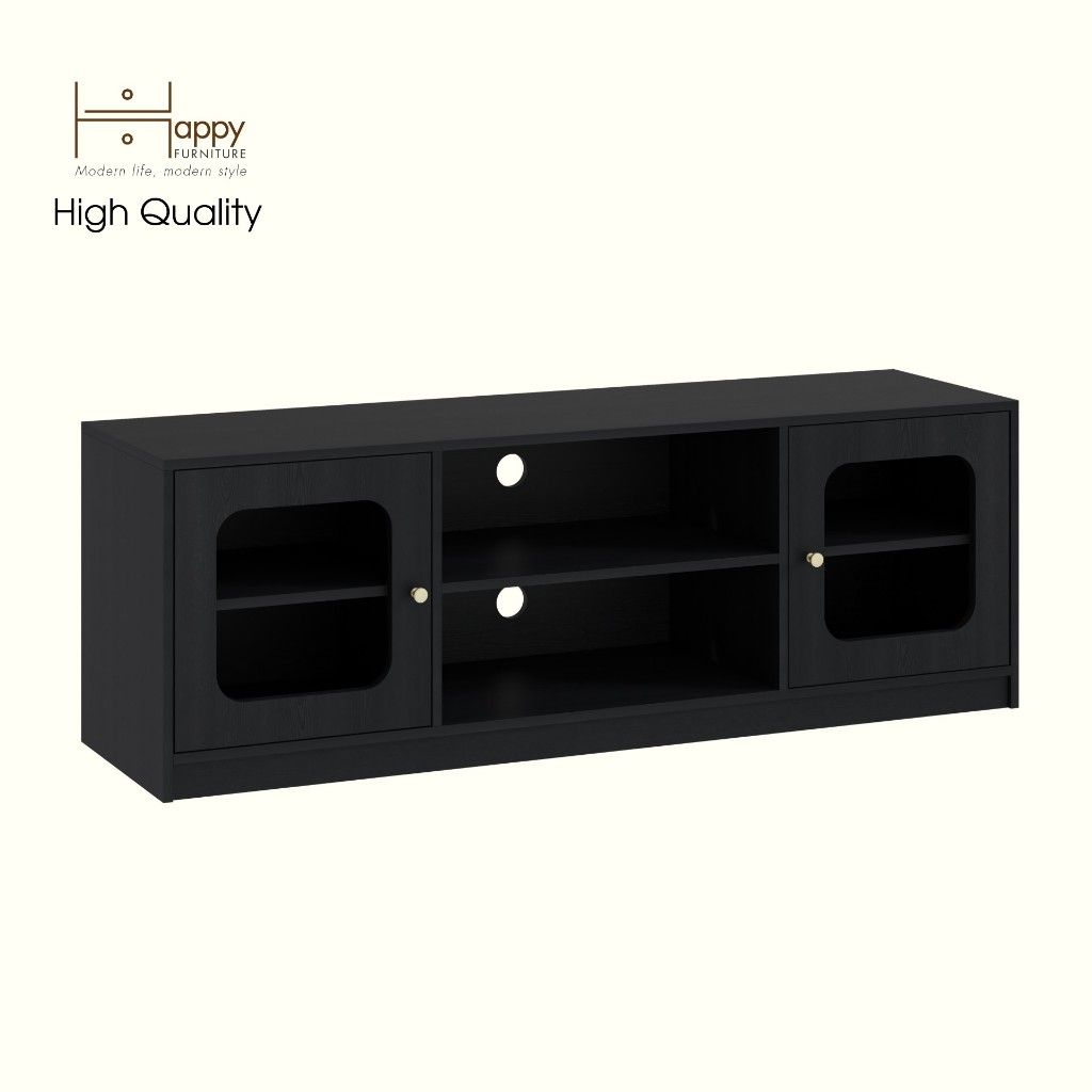 HAPPY FURNITURE , Kệ TV 2 cửa kính - NOAH , KTV_108 , 160cm x 45cm x 55cm DxRxC
