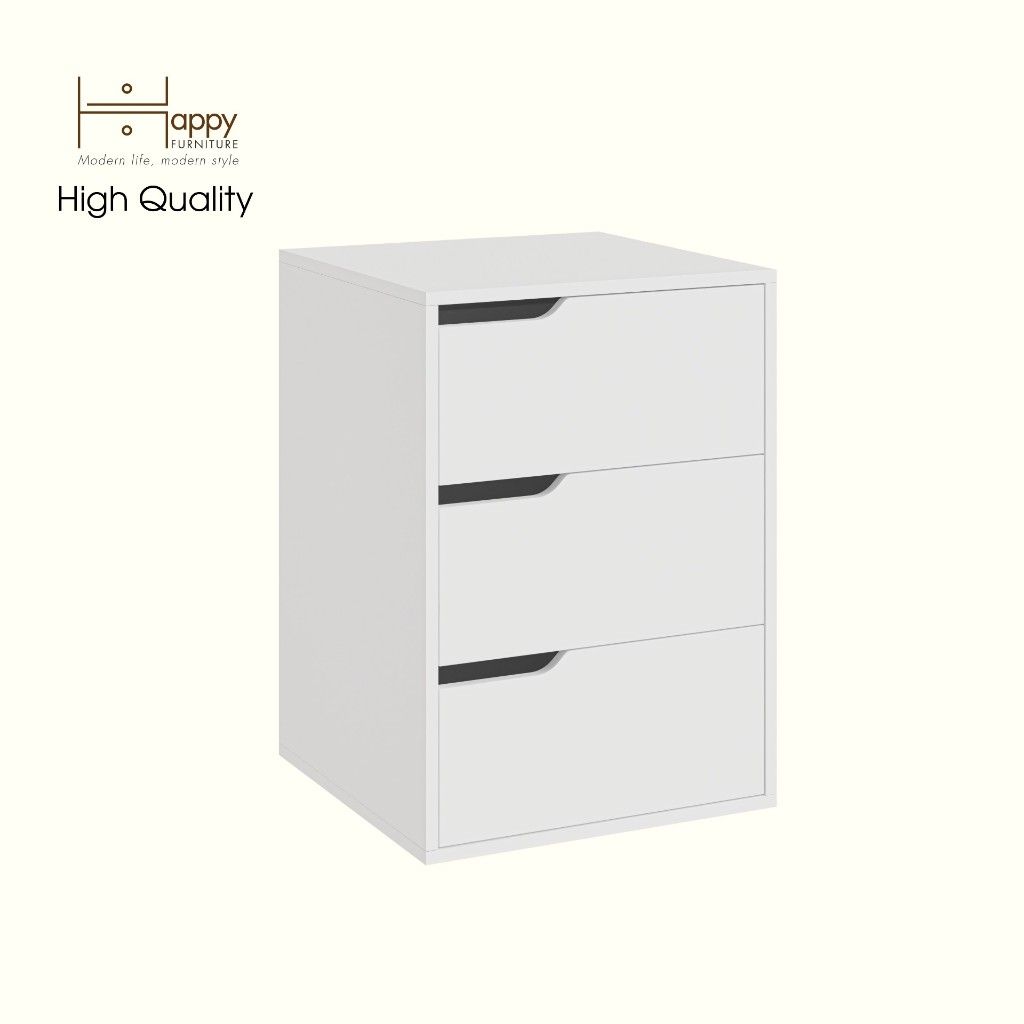 HAPPY FURNITURE , Tủ lưu trữ 3 ngăn kéo - ASO, THK_340 , 50cm x 50cm x 70cm DxRxC