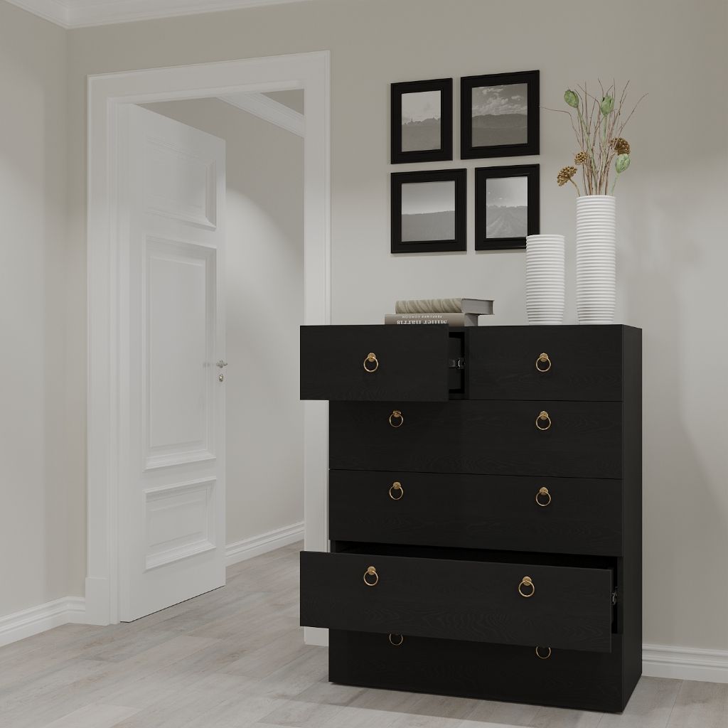 HAPPY FURNITURE , Tủ đựng đồ 6 hộc kéo - WESLEY , THK_050 , 90cm x 45cm x 110cm