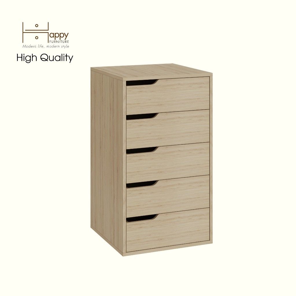 HAPPY FURNITURE , Tủ lưu trữ 5 ngăn kéo - ASO, THK_339 , 50cm x 50cm x 89cm DxRxC