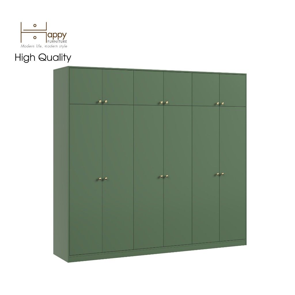 HAPPY FURNITURE , Tủ quần áo 2 ngăn kéo cỡ lớn - ELEGANT , TCM_043 , 240cm x 54cm x 220cm