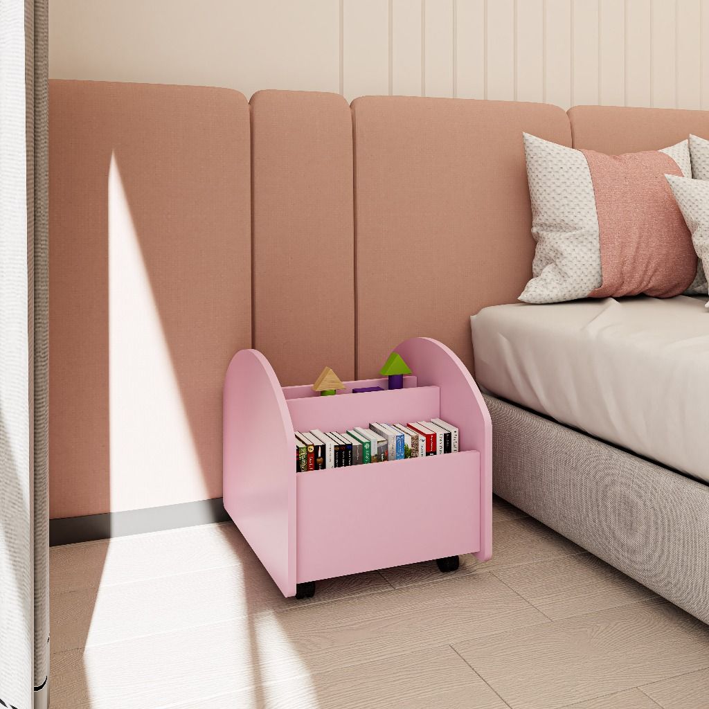 HAPPY FURNITURE , Thùng lưu trữ cho trẻ em có bánh xe - KID , TLT_002 , 45cm x 53cm x 47cm