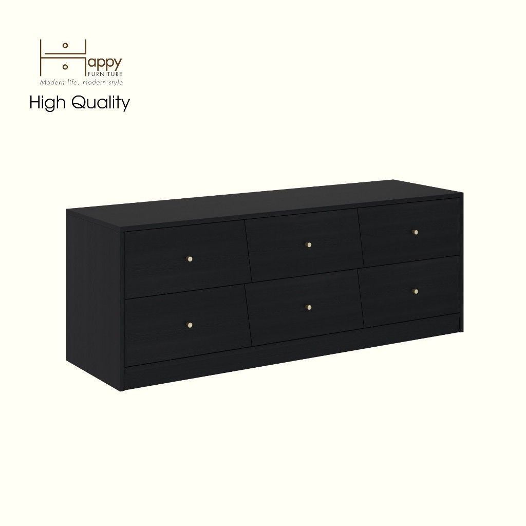 HAPPY FURNITURE , Tủ lưu trữ 6 ngăn kéo - DALEY ,THK_346 , 149cm x 45cm x 55cm DxRxC