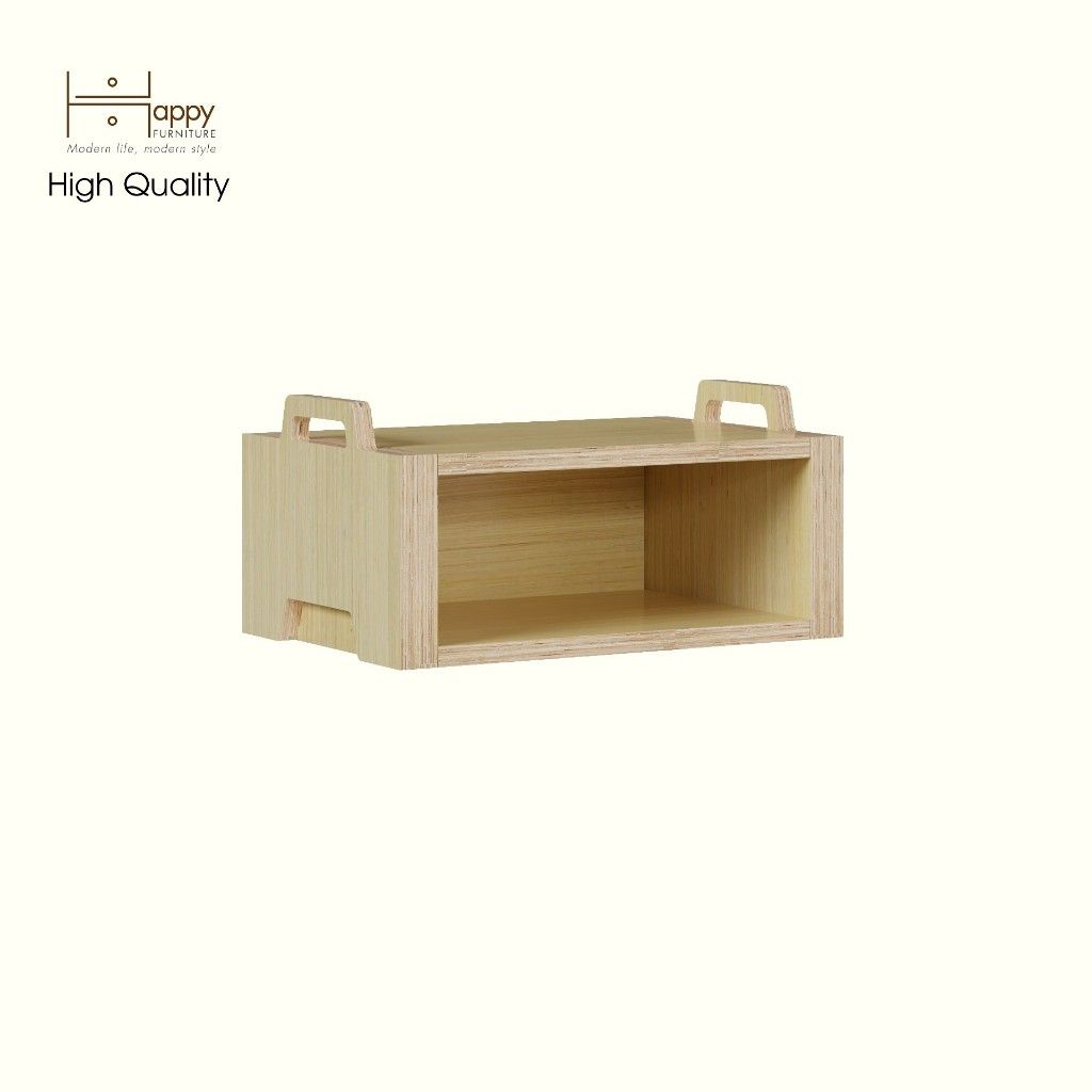 HAPPY FURNITURE , Gỗ tự nhiên , Thùng lưu trữ gỗ Plywood - GAMOR , TLT_021 , 45cm x 30cm x 22cm DxRxC