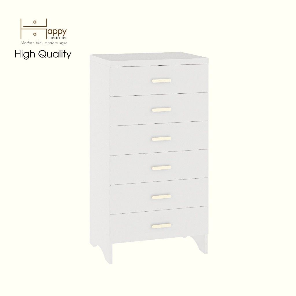 HAPPY FURNITURE , Tủ lưu trữ 6 ngăn kéo - CHEVY, THK_264 , 60cm x 45cm x 115cm DxRxC