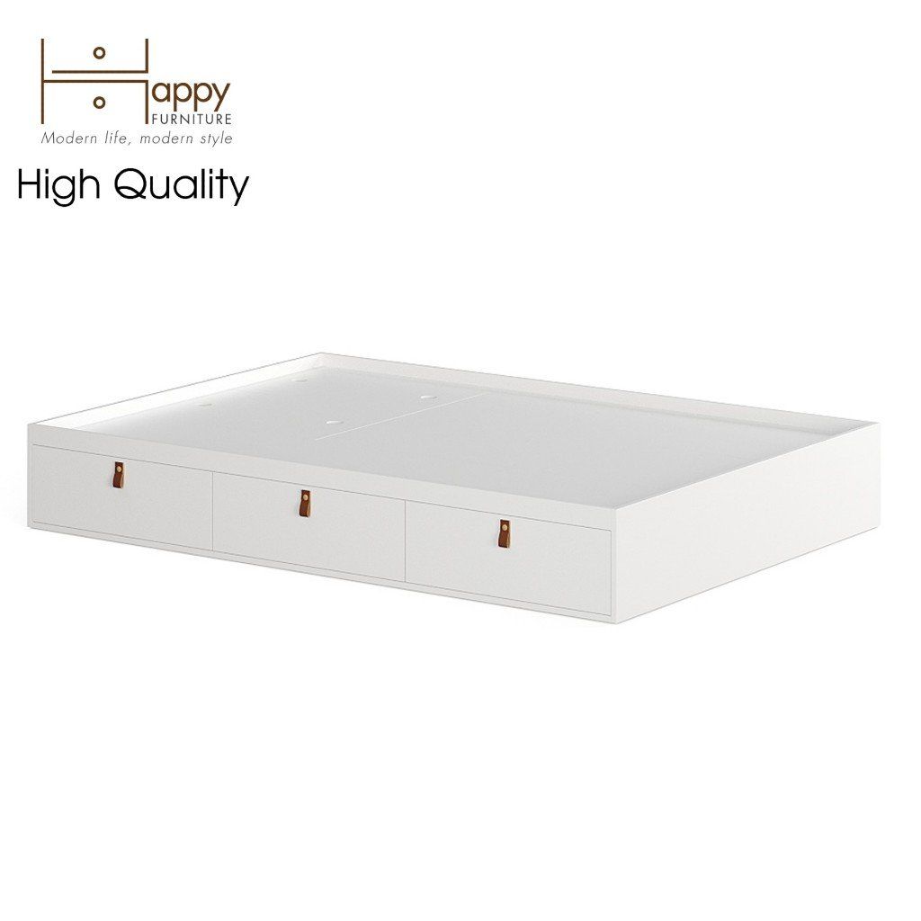 HAPPY FURNITURE , Giường ngủ 3 ngăn kéo không đầu giường - NOMIA , GNG_044 GNG_045 GNG_046 GNG_047 , 203x30cm, dài x cao