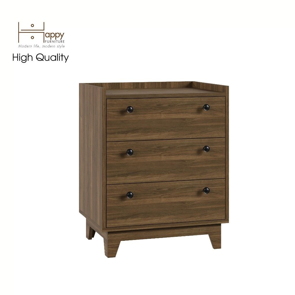 HAPPY FURNITURE , Tủ đựng đồ 3 ngăn kéo - KINA , THK_074 , 60cm x 45cm x 75cm