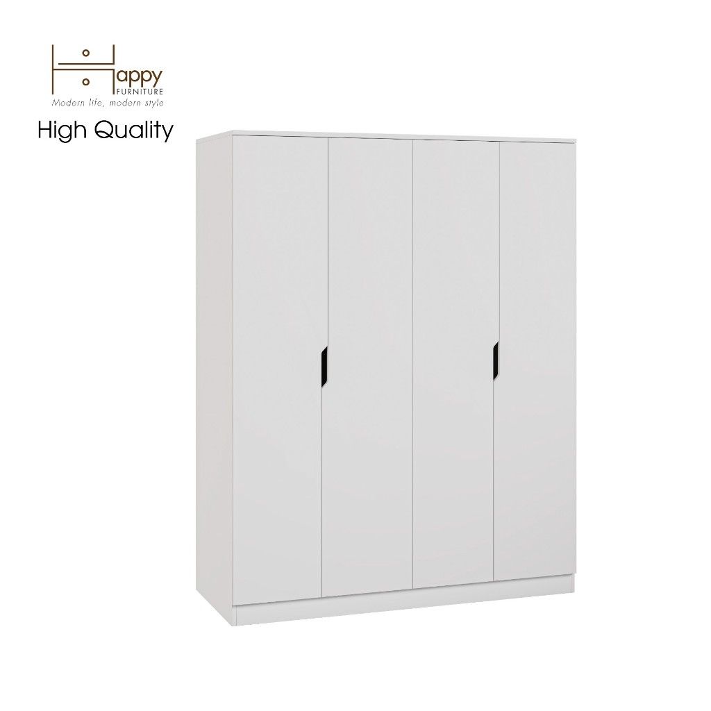 HAPPY FURNITURE , Tủ quần áo 4 cửa mở 4 ngăn kéo - DASH , TCM_023 , 140cm x 58cm x 180cm