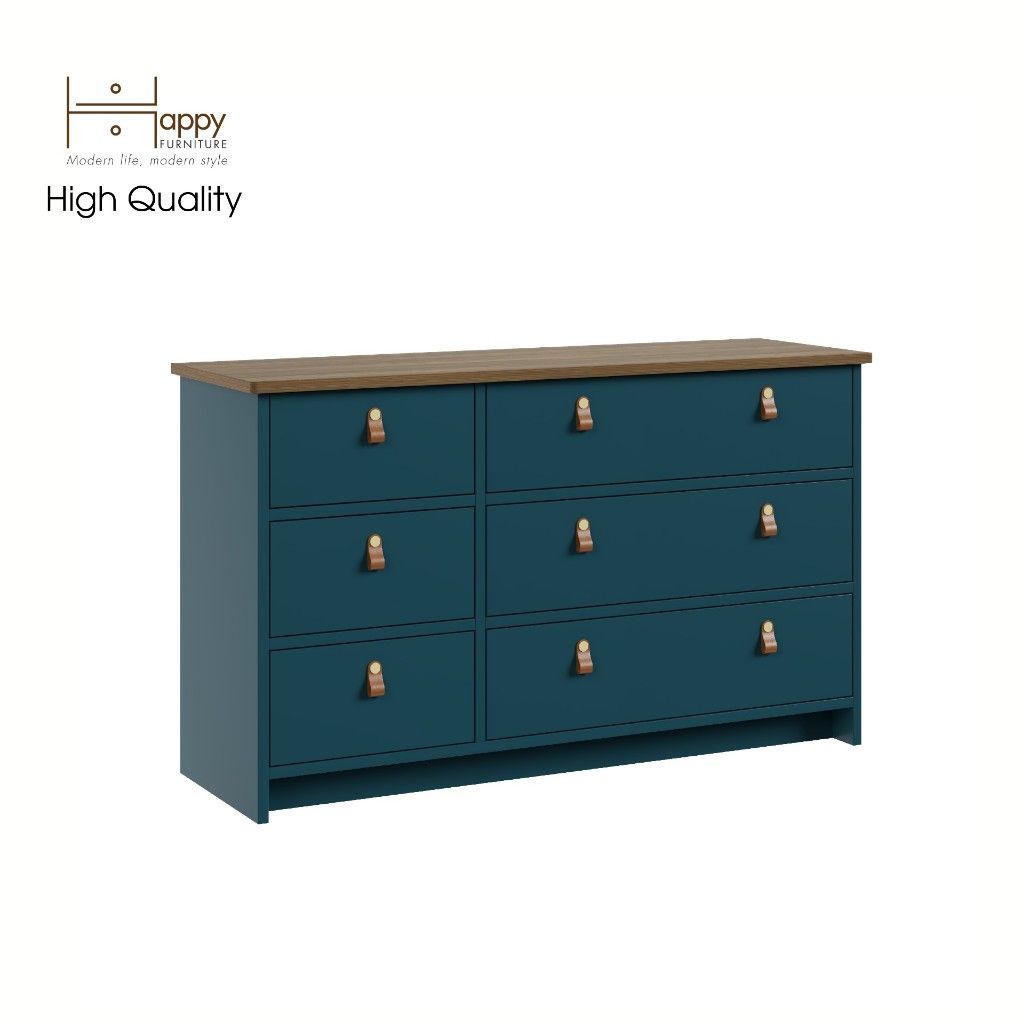 HAPPY FURNITURE , Tủ lưu trữ 3 tầng 6 ngăn kéo - NOMIA , THK_066 , 108cm x 35cm x 64cm