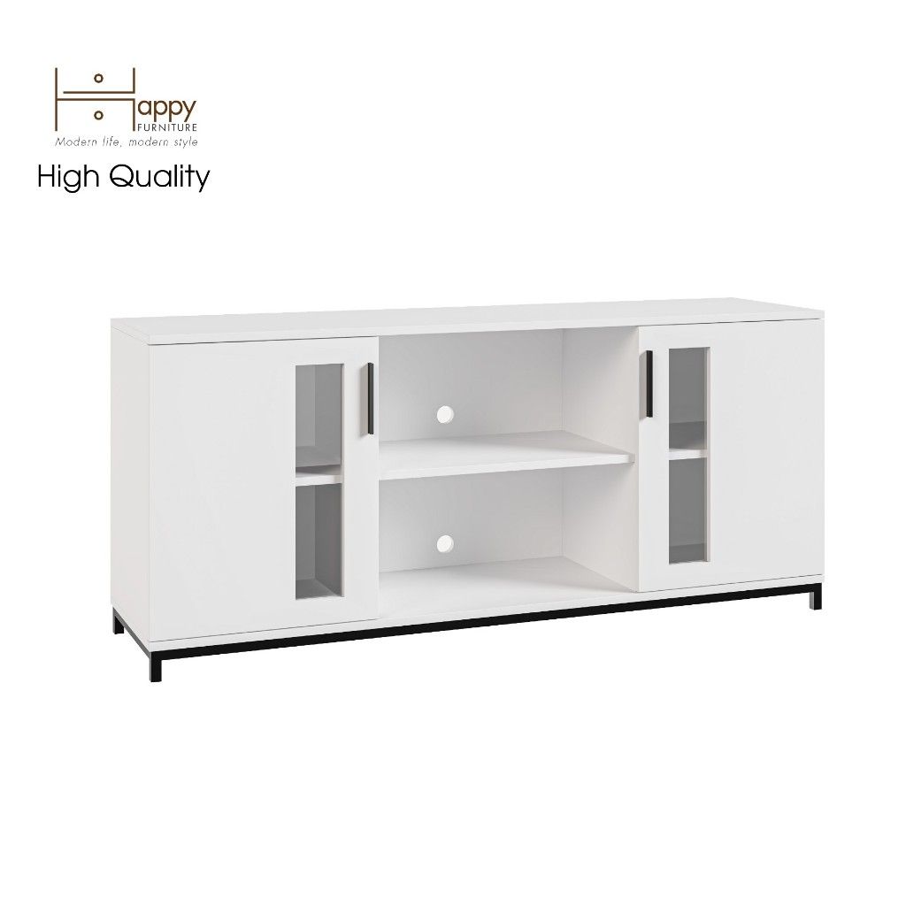 HAPPY FURNITURE , Tủ lưu trữ 2 cửa mở chân sắt - LOUIS , TCM_032 , 150cm x 40cm x 66cm