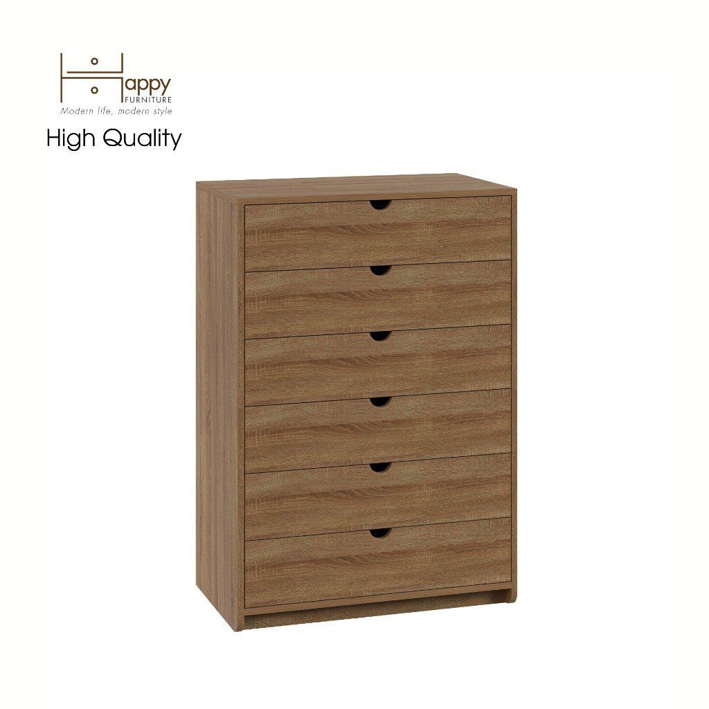 HAPPY FURNITURE , Tủ đựng đồ 6 ngăn kéo - CIRCLE , THK_084 , 76cm x 45cm x 110cm