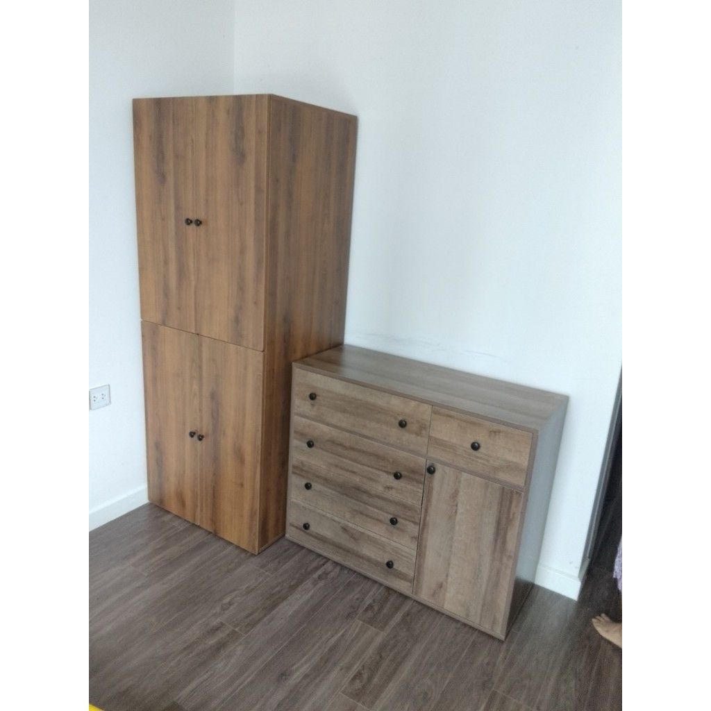 HAPPY FURNITURE , ZACY - Tủ lưu trữ 5 ngăn kéo 1 cửa mở, THK_218 , 100cm x 40cm x 82cm DxRxC, Sản phẩm phổ thông