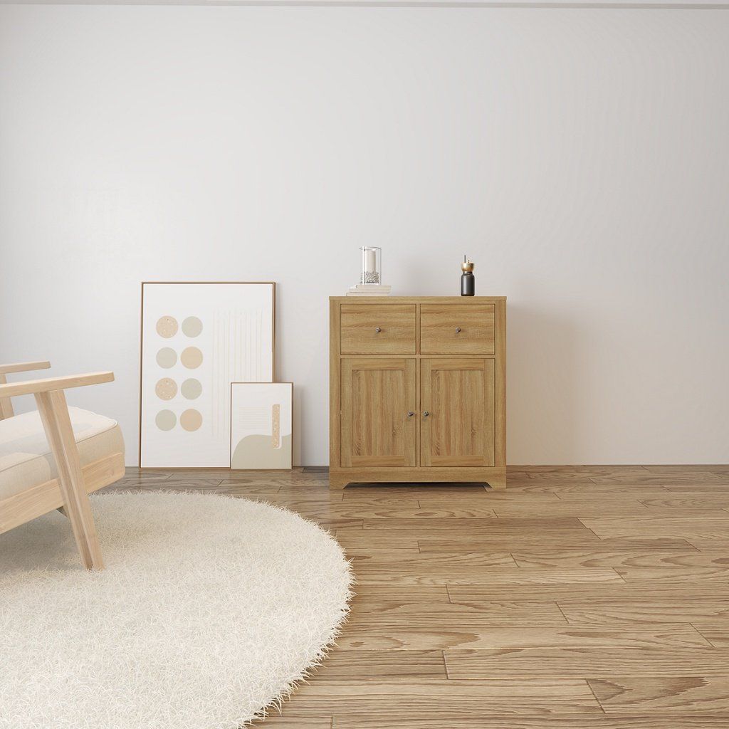 HAPPY FURNITURE , Tủ kết hợp kệ đựng đồ 2 cửa mở - CANA , TCM_004 , 80cm x 40cm x 87cm