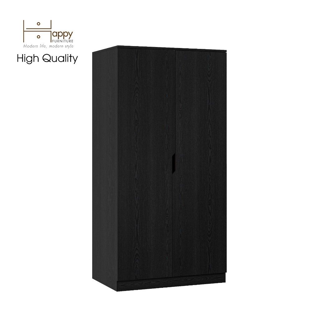 HAPPY FURNITURE , Tủ quần áo 2 cửa mở 2 ngăn kéo - DASH , TCM_022 , 90cm x 58cm x 180cm