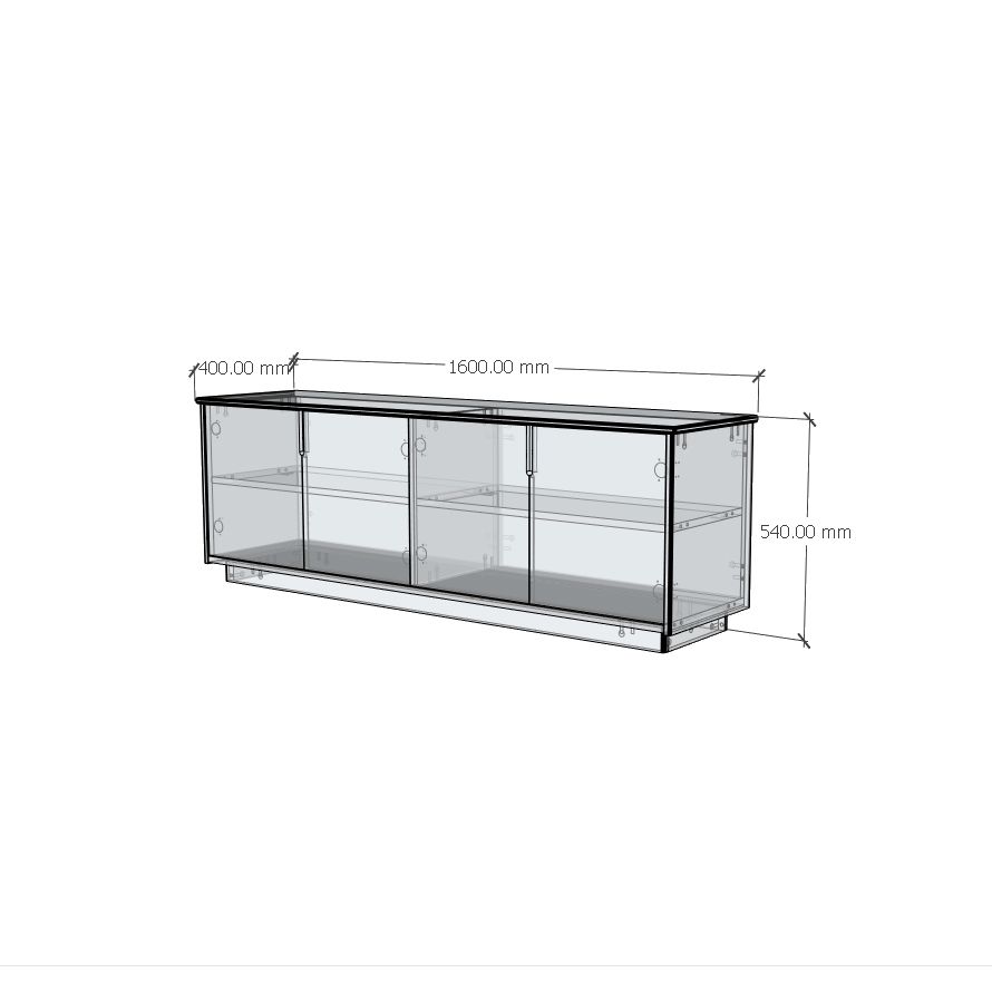 HAPPY FURNITURE , Gỗ tự nhiên , Kệ TV 4 cửa mở - GALI , KTV_054 , 160cm x 40cm x 54cm