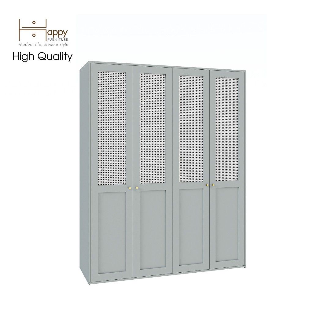 HAPPY FURNITURE , Tủ quần áo 4 cánh mở - ROTAN , TCM_138 , 160cm x 54cm x 200cm