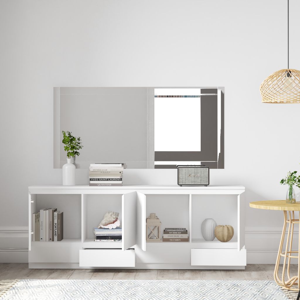 HAPPY FURNITURE , Tủ lưu trữ 4 cánh mở - OLA , TCM_076 , 180cm x 40cm x 76cm