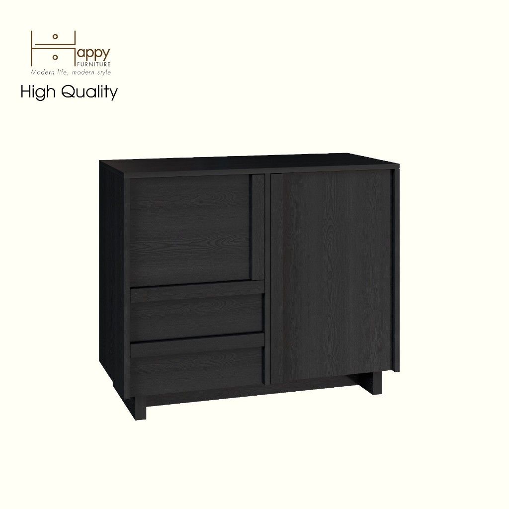 HAPPY FURNITURE , Tủ đựng đồ 2 ngăn kéo 2 cánh mở - MAVIS , TCM_158 , 90cm x 42cm x 75cm