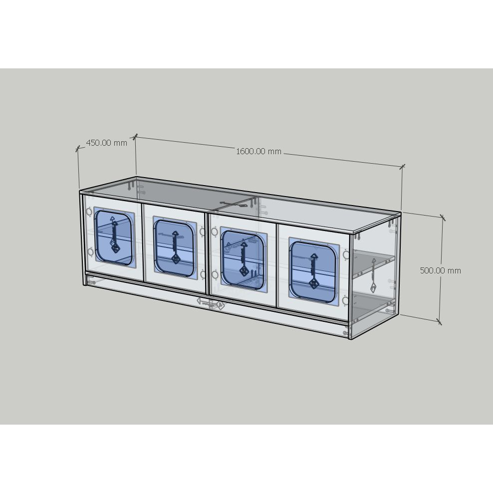 HAPPY FURNITURE , Kệ TV 4 cửa kính - NOAH , KTV_109 , 160cm x 45cm x 50cm DxRxC