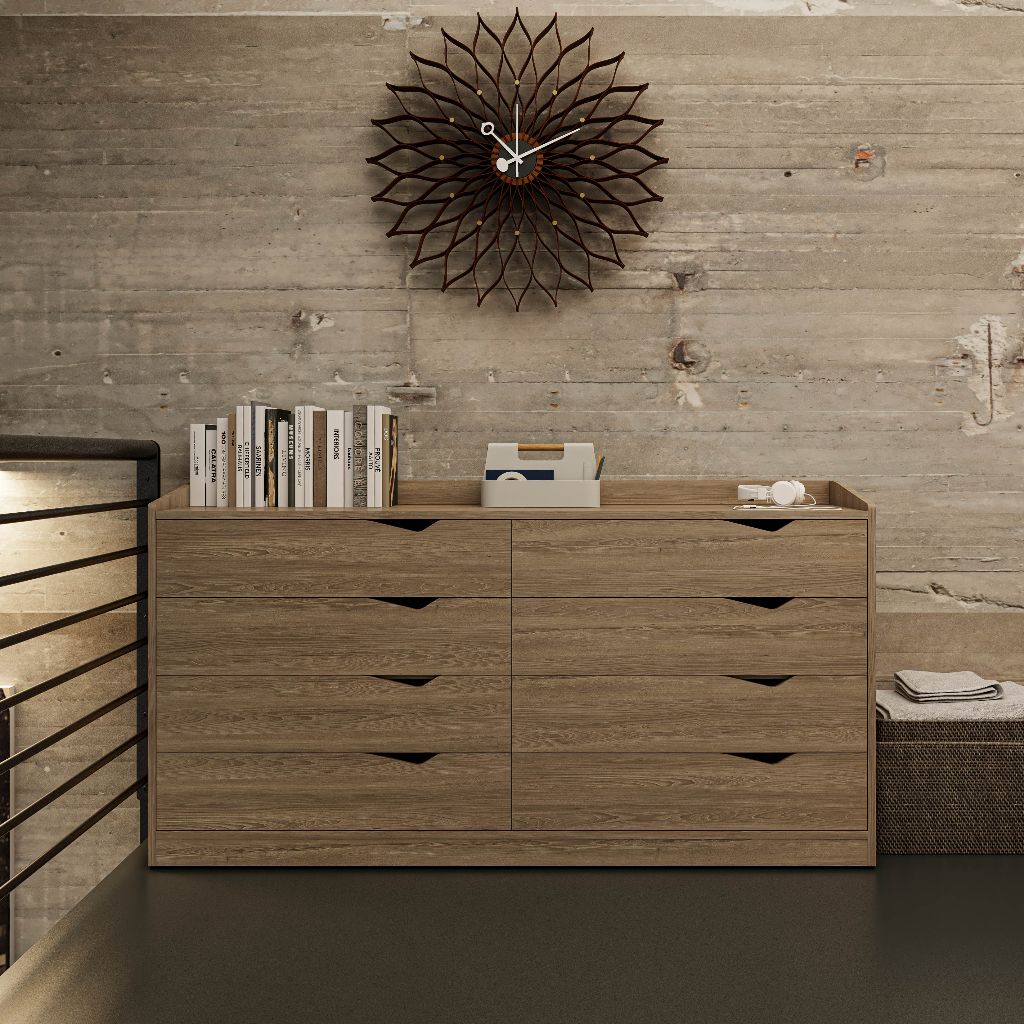 HAPPY FURNITURE , Tủ lưu trữ 8 ngăn kéo - WINNI , THK_140 , 160cm x 45cm x 84cm