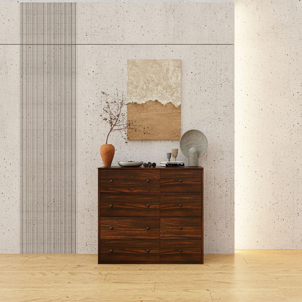 HAPPY FURNITURE , ZACY - Tủ lưu trữ 8 ngăn kéo , THK_212 , 90cm x 40cm x 82cm DxRxC, Sản phẩm phổ thông