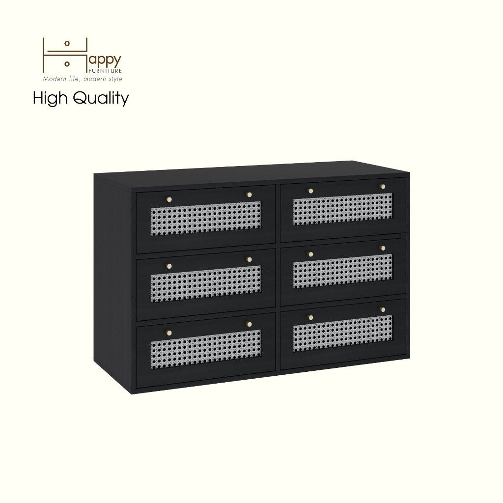 HAPPY FURNITURE , Tủ lưu trữ 6 ngăn kéo - MAY , THK_303 , 110cm x 45cm x 70cm DxRxC