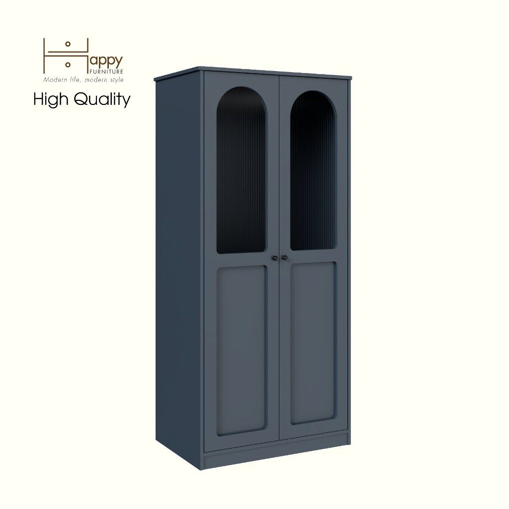 HAPPY FURNITURE , Tủ quần áo cửa kính 2 cửa mở - SISEEL , TCM_185 , 83x54x180cm