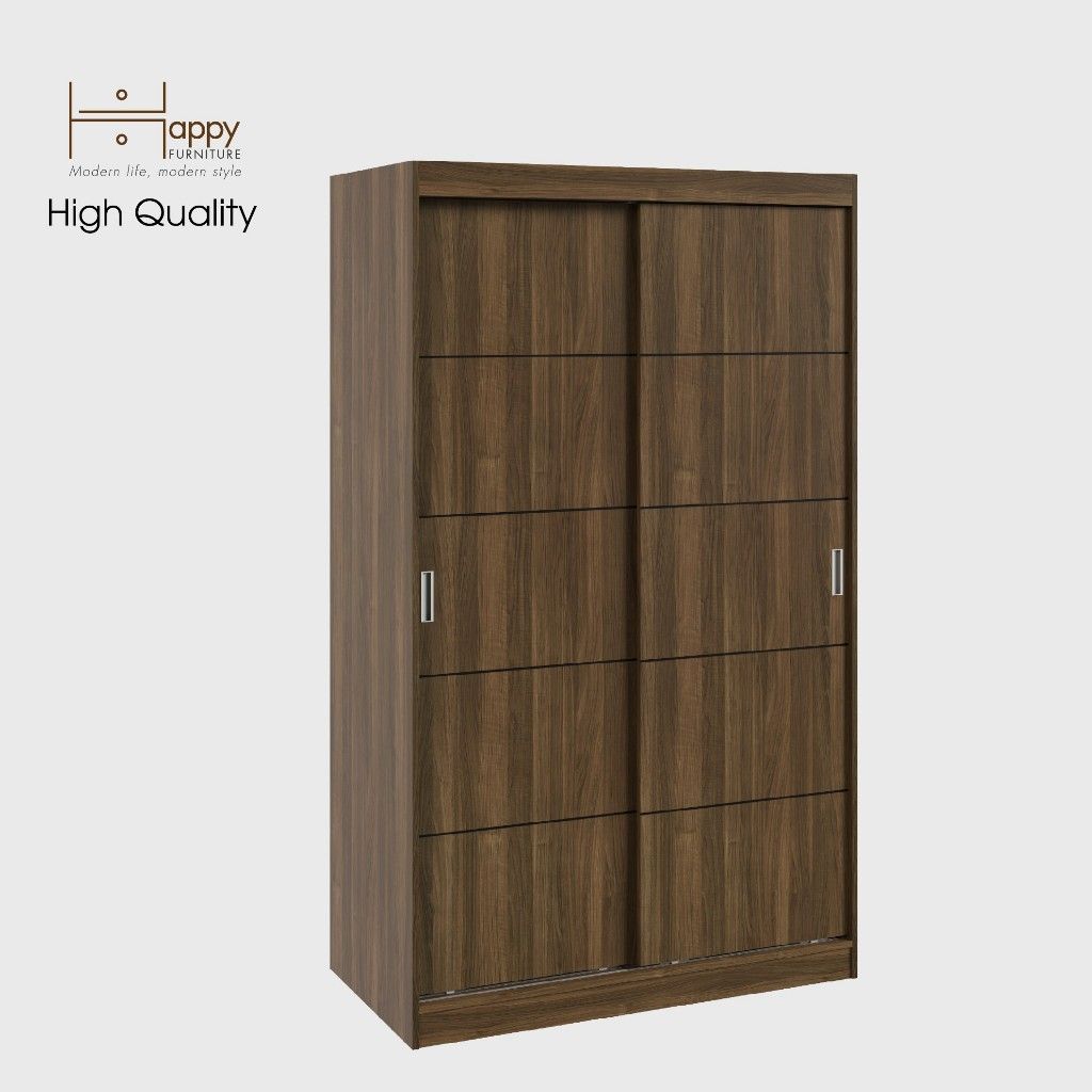 HAPPY FURNITURE , Tủ treo quần áo cửa lùa - RUNI , TCL_005 , 120cm x 60cm x 203cm