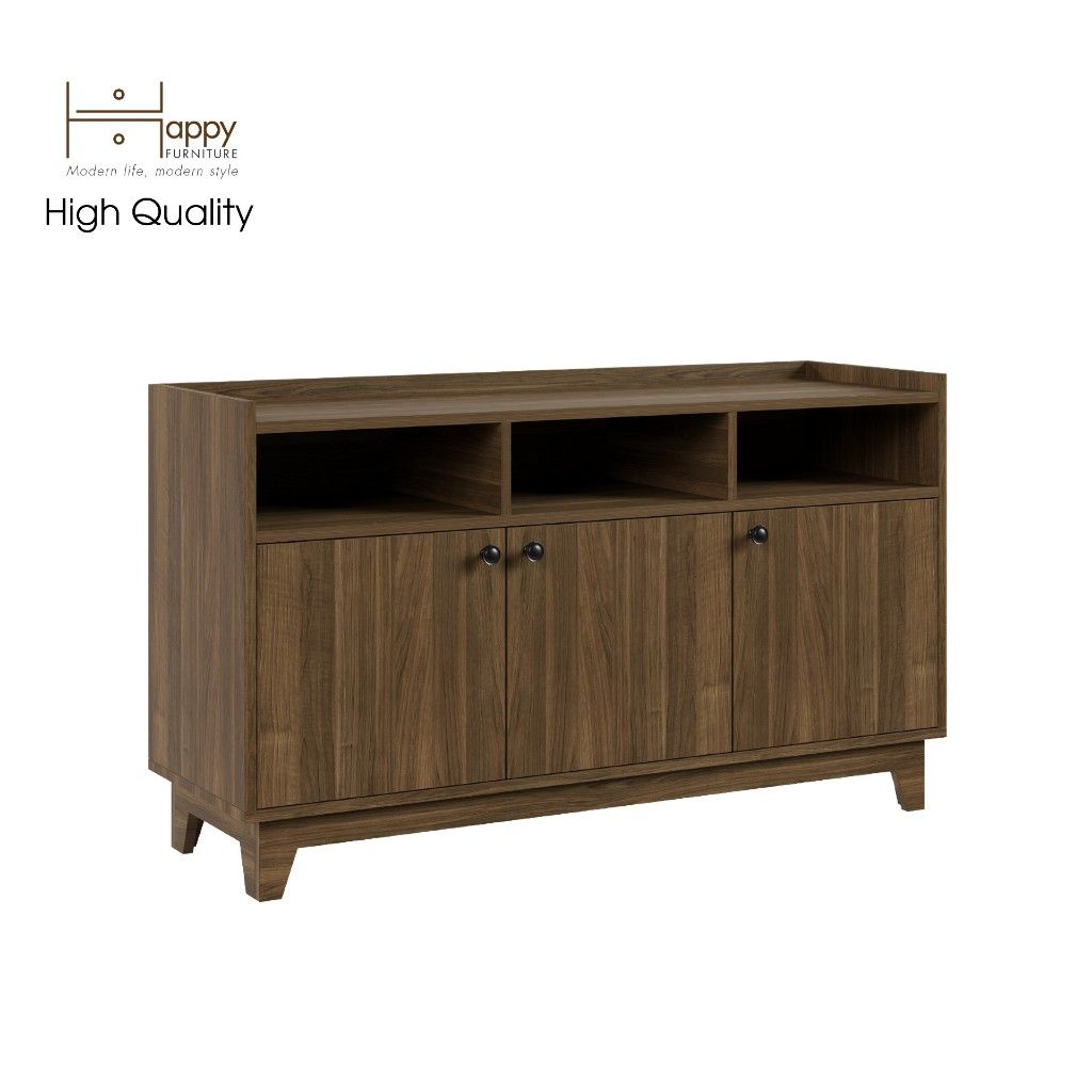 HAPPY FURNITURE , Tủ lưu trữ 3 cửa mở - KINA , TCM_040 , 124cm x 40cm x 72cm