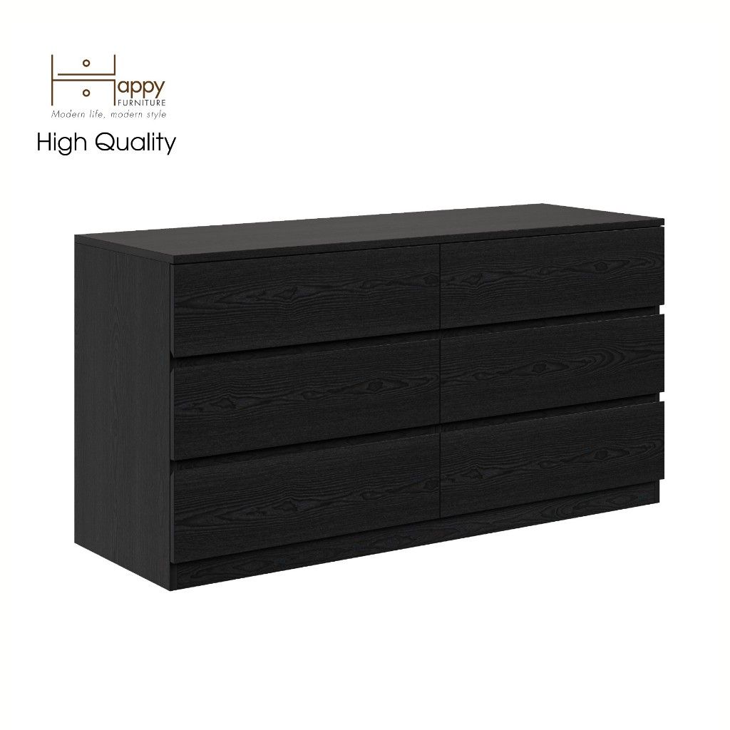 HAPPY FURNITURE , Tủ lưu trữ 6 ngăn kéo - OLA , THK_087 , 128cm x 45cm x 66cm