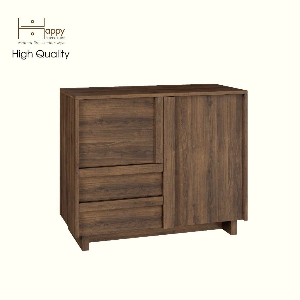 HAPPY FURNITURE , Tủ đựng đồ 2 ngăn kéo 2 cánh mở - MAVIS , TCM_158 , 90cm x 42cm x 75cm