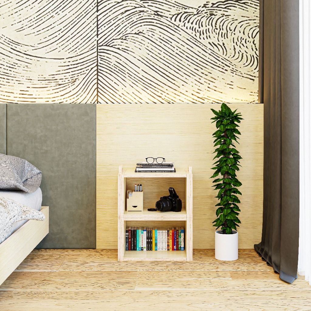 HAPPY FURNITURE , Gỗ tự nhiên , Thùng lưu trữ gỗ Plywood - GAMOR , TLT_019 , 45cm x 30cm x 56cm DxRxC