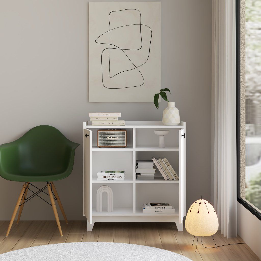 HAPPY FURNITURE , Tủ lưu trữ 2 cửa mở - KINA , TCM_042 , 80cm x 30cm x 85cm
