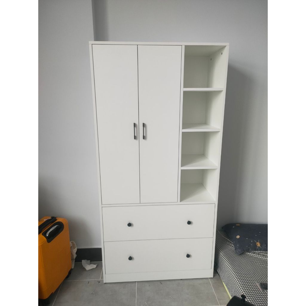 HAPPY FURNITURE , Tủ quần áo đa năng kết hợp kệ - SALY , TCM_008 , 90cm x 40cm x 180cm