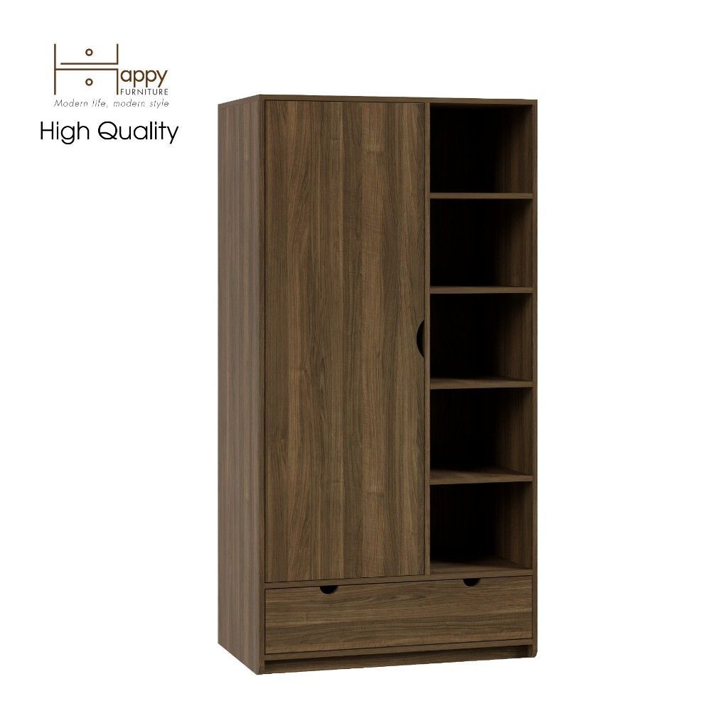 HAPPY FURNITURE , Tủ quần áo 1 cửa mở - CIRCLE , TCM_072 , 90cm x 56cm x 176cm