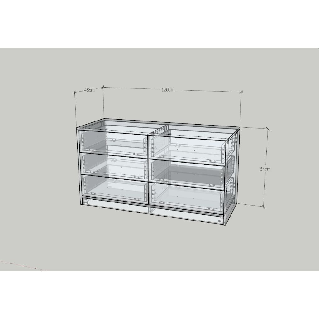 HAPPY FURNITURE , HEINEE - Tủ lưu trữ 6 ngăn kéo, THK_236 , 120cm x 45cm x 64cm DxRxC, sản phẩm phổ thông