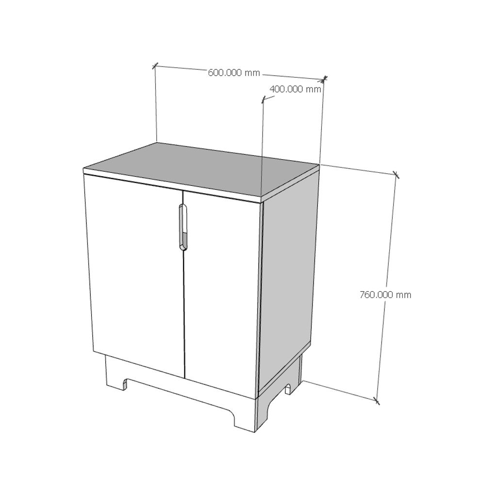 HAPPY FURNITURE , Tủ lưu trữ 2 cánh mở - MOLLY , TCM_102 , 60cm x 40cm x 76cm