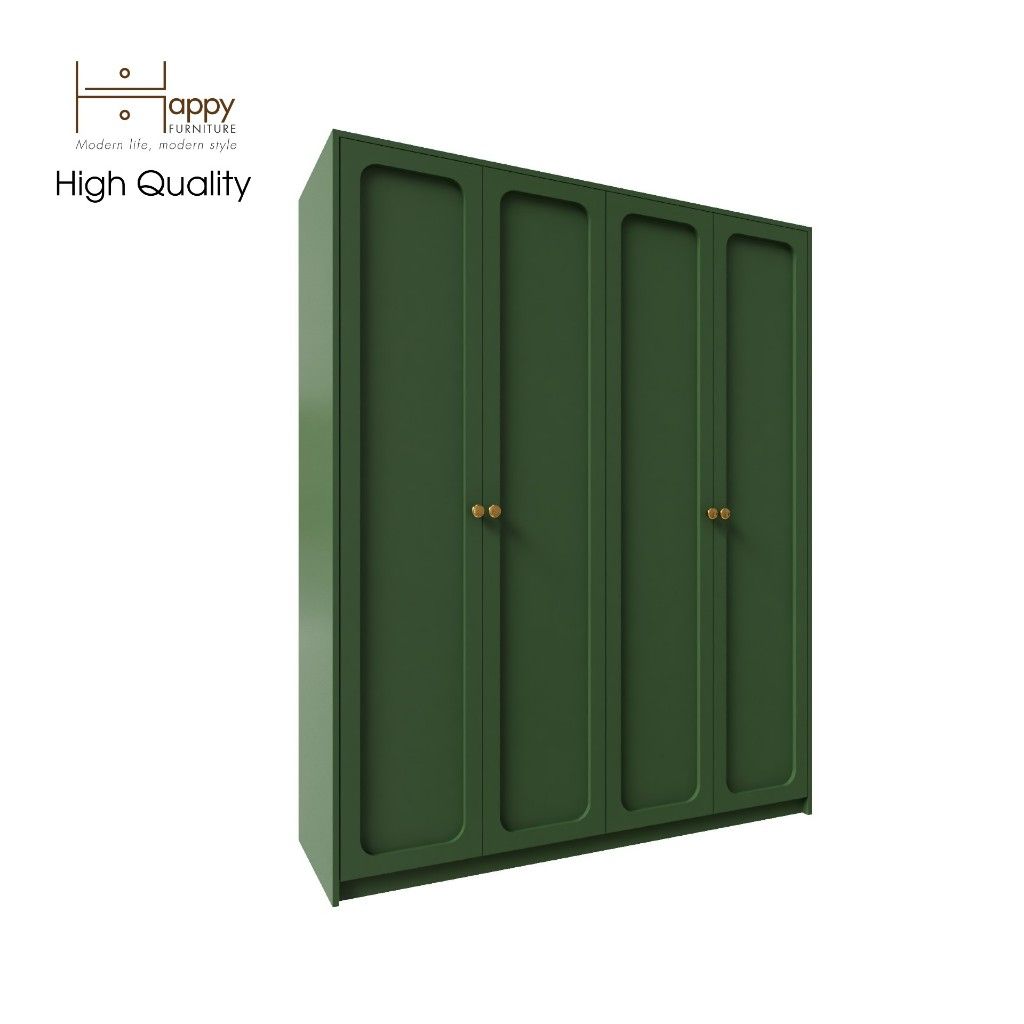 HAPPY FURNITURE , Tủ quần áo 4 cửa mở 1m6x2m - ELEGANT , TCM_084 , 160cm x 54cm x 200cm
