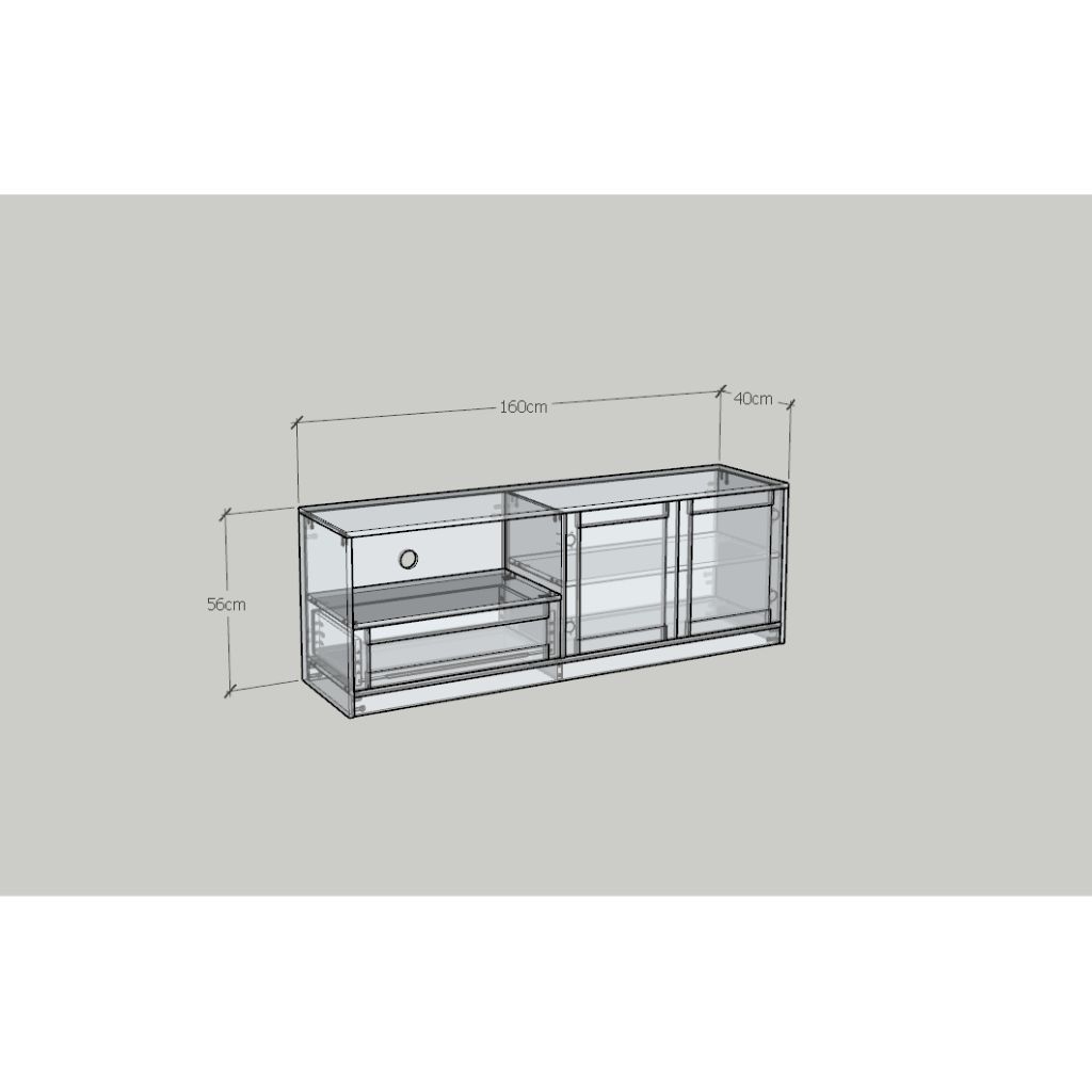 HAPPY FURNITURE , MATTA - Kệ TV 2 cánh mở 1 ngăn kéo, KTV_064 , 160cm x 40cm x 56cm DxRxC